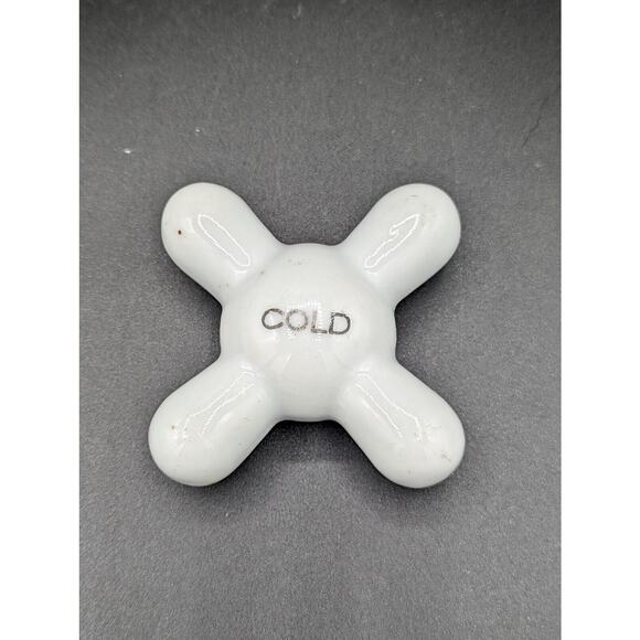 Vintage Porcelain Cold Water Faucet Tap Knob 2” sides 3" diagonal No Hardware - Picture 1 of 9
